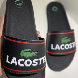 Slide Luxo – Estilo Lacoste Branco e Vermelho