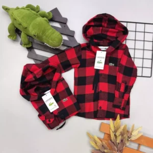 Camisa Xadrex Manga Longa Com Capuz - Inspiração Lacoste