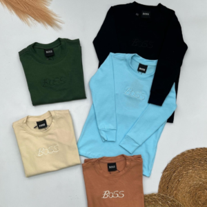 Camiseta Gola O Manga Longa - Inspiração Boss
