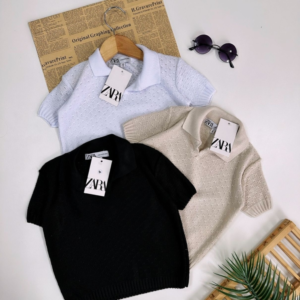 Gola Polo Tricot - Inspiração Zara