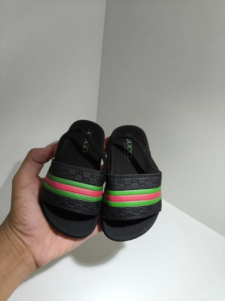 Slide Baby Luxo – Estilo Gucci Preto/Verde