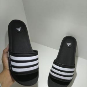 Chinelo Slide Luxo – Estilo Adidas Preto/Branco